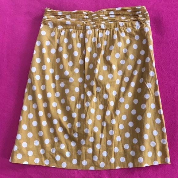 TORY BURCH Gold White Polka Dot Cotton Skirt - Picture 3 of 4